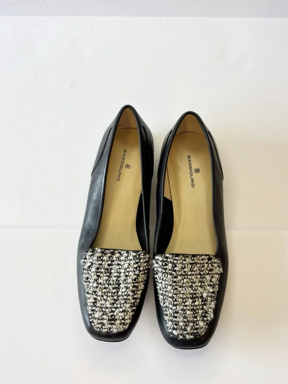 Bandolino Tweed Cap Toe Loafers Black White Flats BDLiberty Size 7.5 - Picture 10 of 10